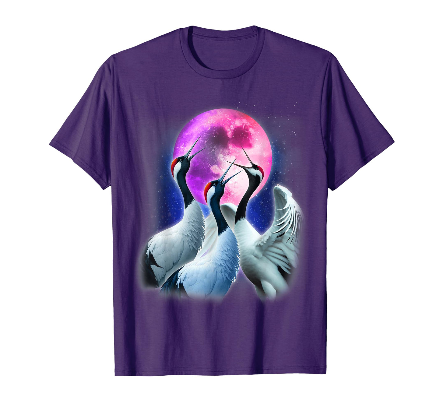 3 Whooping Crane Howling At The Moon Funny Crane Bird Lover T-Shirt