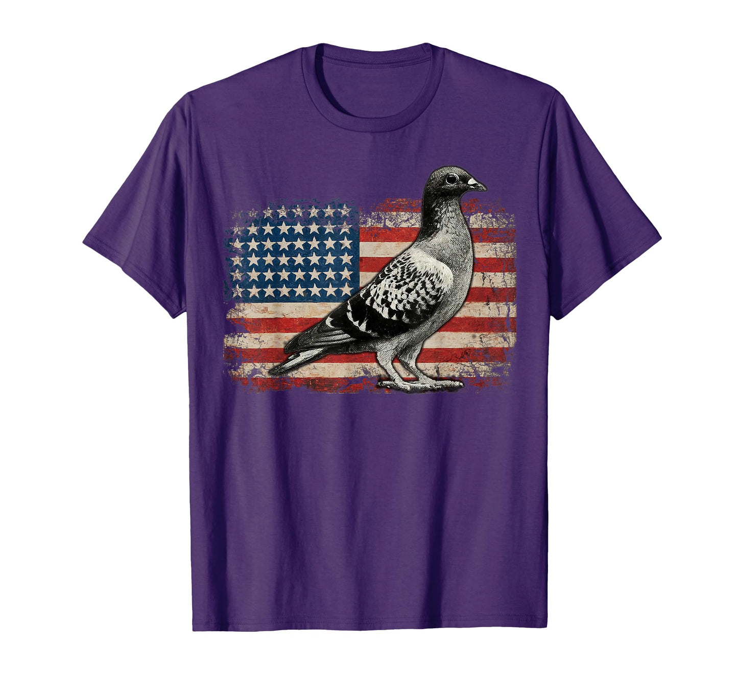 Pigeon American flag Bird 4th of July USA Patriotic USA flag Women Kids Men T-Shirt