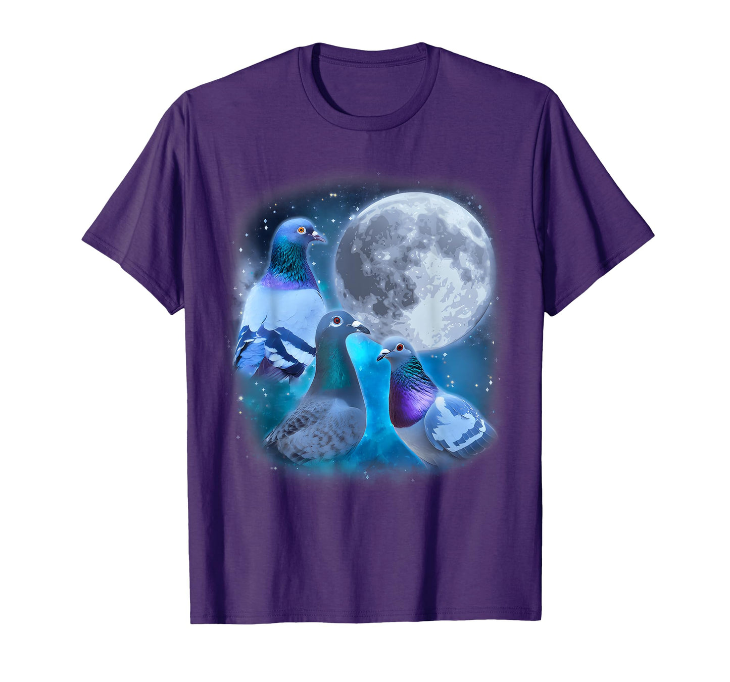 Funny Pigeons Howling at the Moon - Funny Pigeon meme T-Shirt