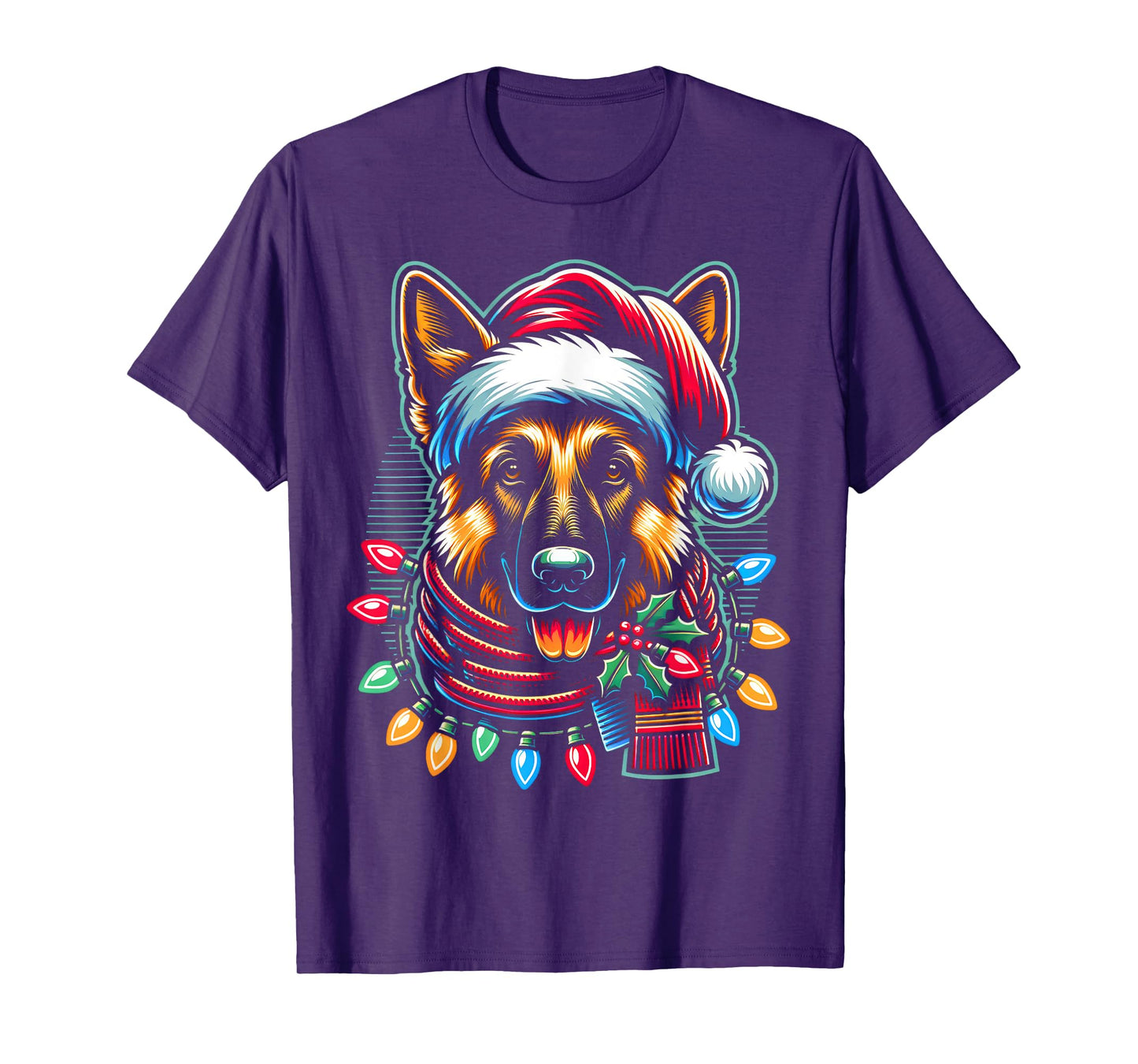 Christmas German Shepherd Xmas Shepherd Mom Dog Lover Womens T-Shirt