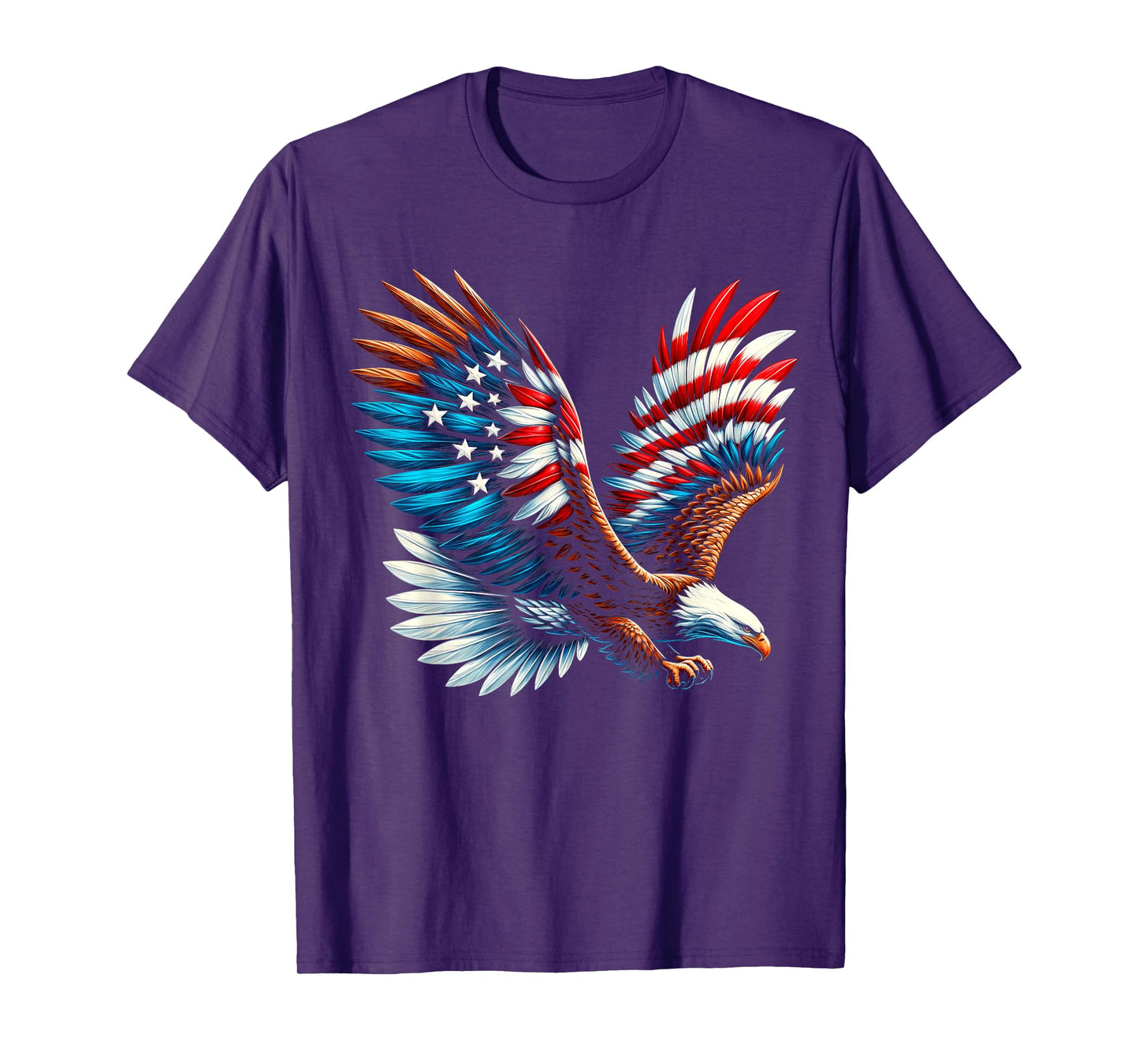 Bald Eagle & Patriotic American Flag 4th Of July T-Shirt