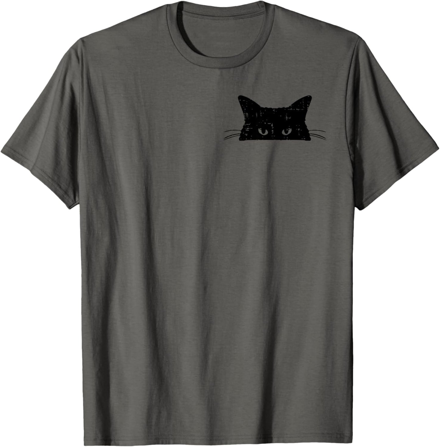 Peeking Black Cat Pocket Cute Men Women Kids Boys Girls T-Shirt
