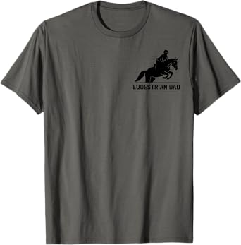 Equestrian dad life messy bun hair Horse Show dad Horseback T-Shirt