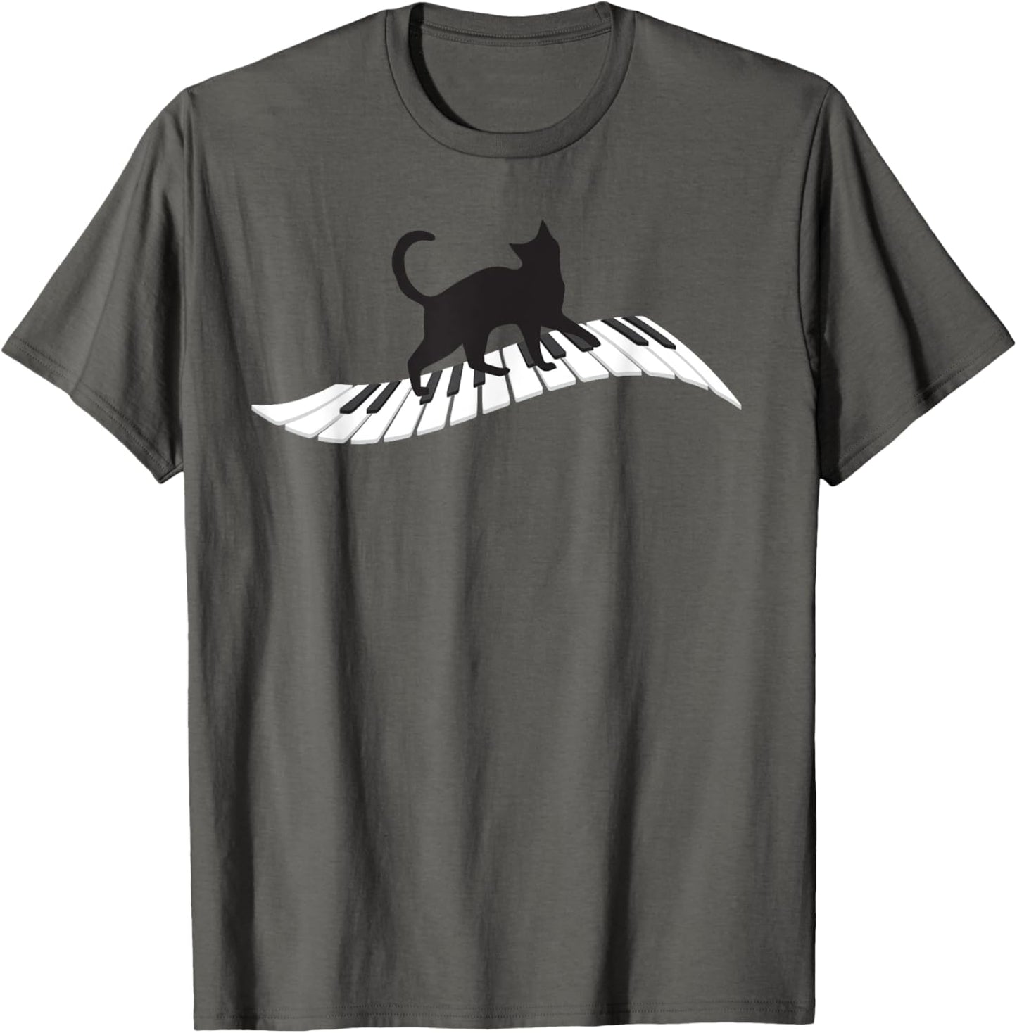 Cool Black Cat On Musical Piano Keys Gift T-Shirt