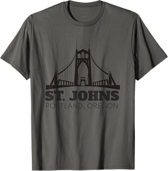 St. Johns Bridge Souvenir Art Portland Oregon Skyline Art T-Shirt