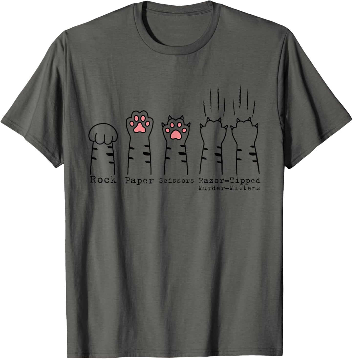 Rock Paper Scissors Cat Funny Kitten Cute Paw T-Shirt