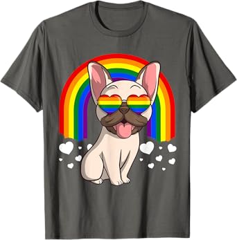 LGBT French Bulldog Dog Gay Pride Rainbow Frenchie T-Shirt T-Shirt for Men Women