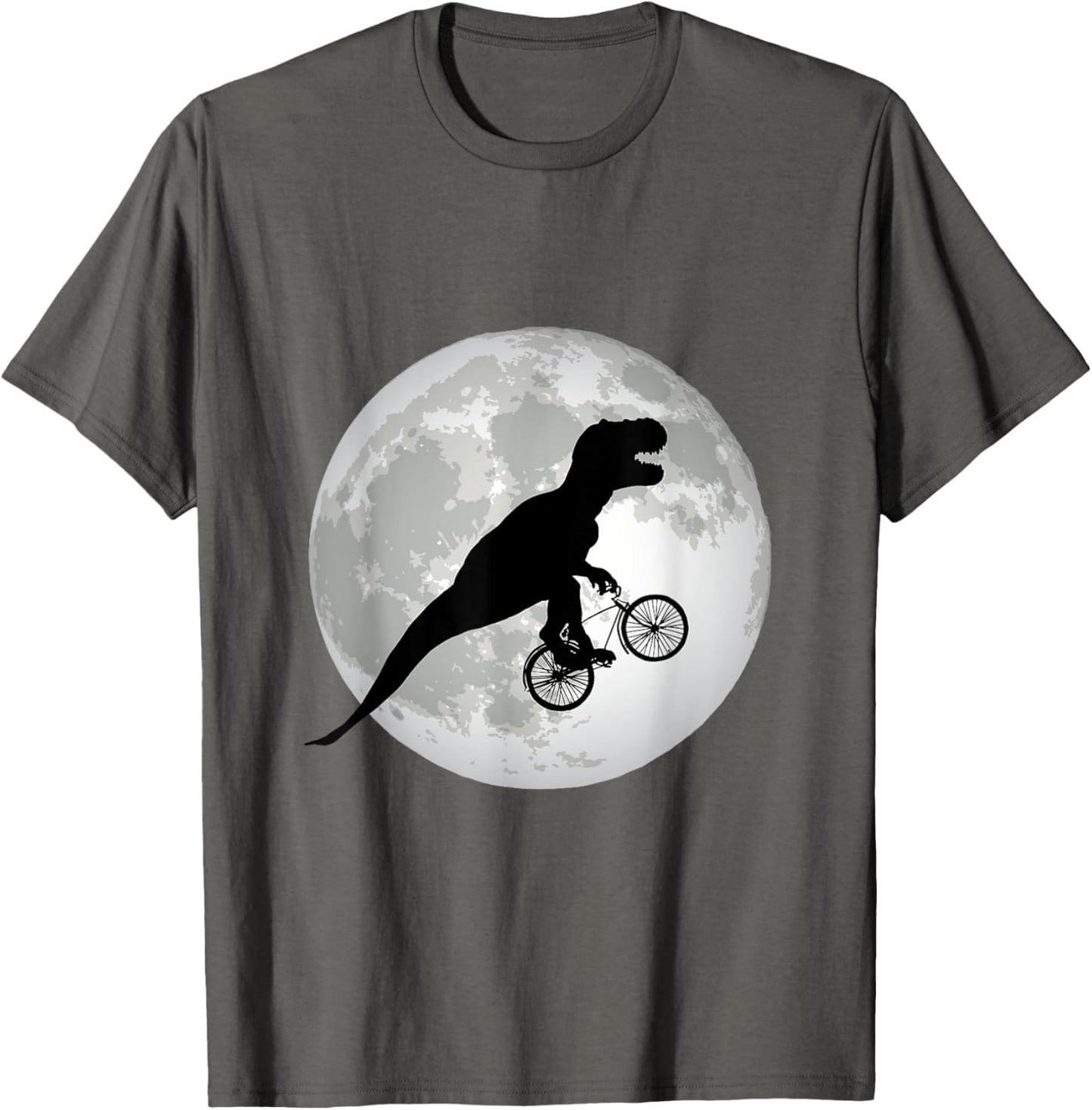 T-Rex Cycling Over The Moon, Trex on Bike, Funny Dinosaur T-Shirt