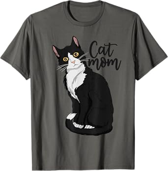 Tuxedo Cat Mom Gift Cat Mom Tuxedo Cat Mom T-Shirt for Men Women Girls Kids