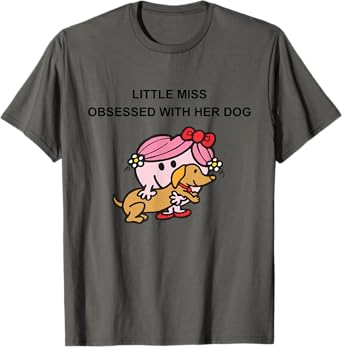 Little Miss Obsessed With Her Dog Funny Design T-Shirt