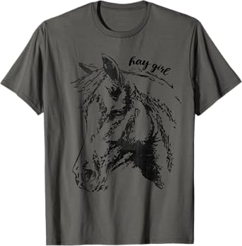 Vintage Hay Girl. Horse Show Jumping Western Riding Gift T-Shirt