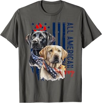 Patriotic USA Flag Labradors All American Boy US Lab Owner T-Shirt