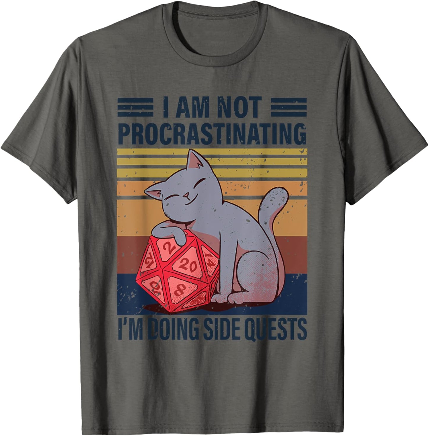 I'm Not Procrastinating I'm Doing Side Quests Cat Pullover T-Shirt