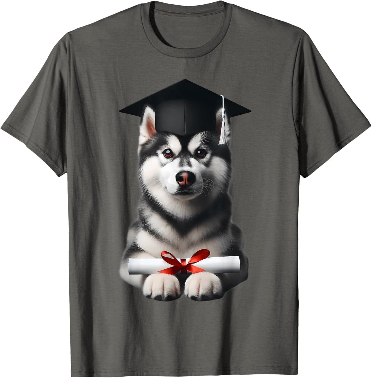 Siberian Husky Dog Graduation Cap Training School Graduate T-Shirt