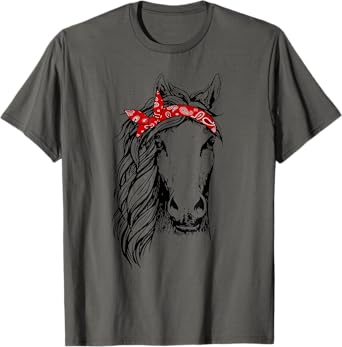 Horse Bandana T-Shirt for Horseback Riding Horse Lover T-Shirt