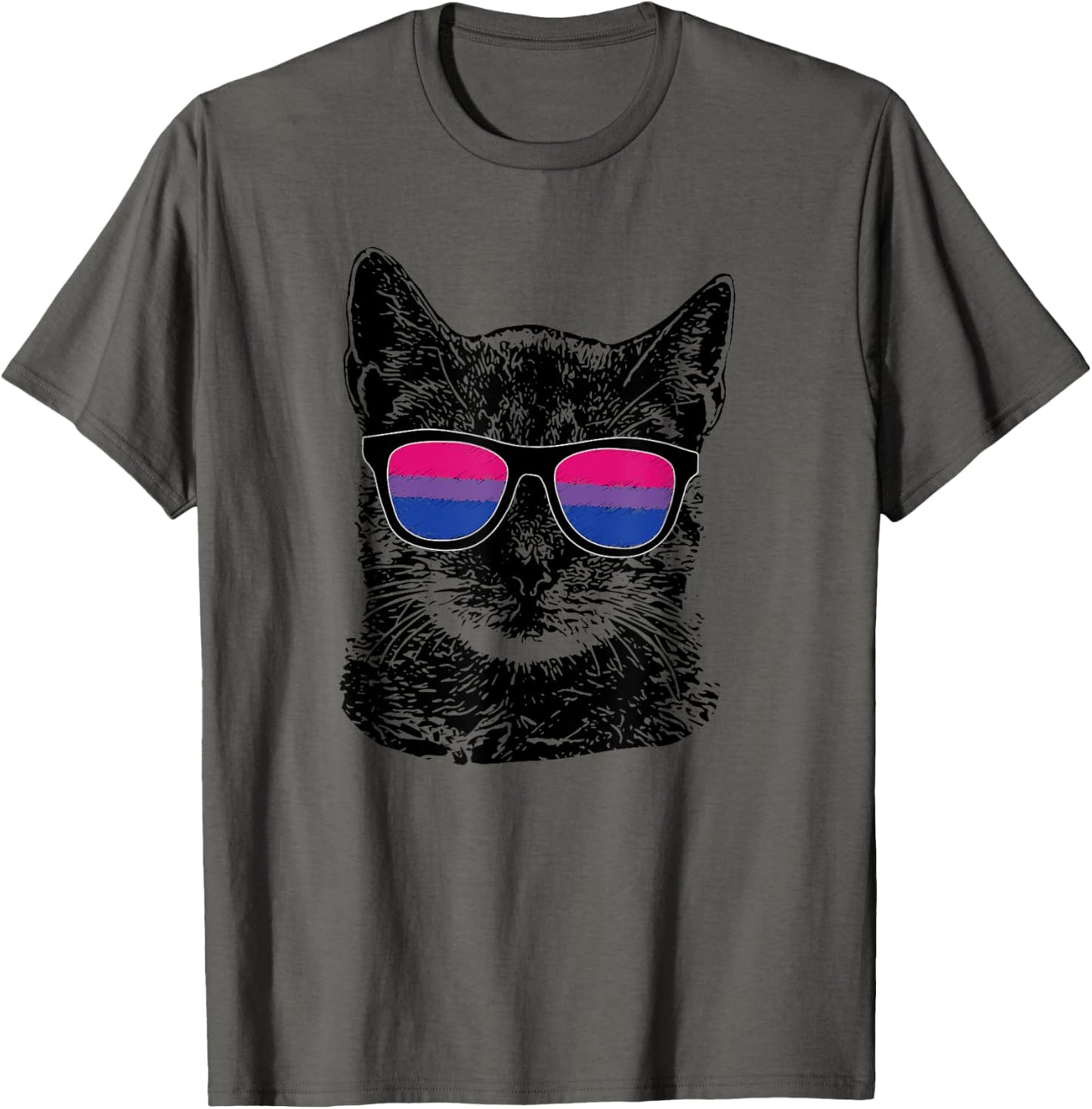 Bisexual Gay Pride Cat LGBT Sunglasses T-Shirt