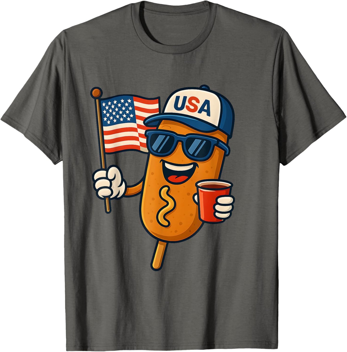 4th of July Corn Dogs Fourth of July Patriotic USA Flag T-Shirt