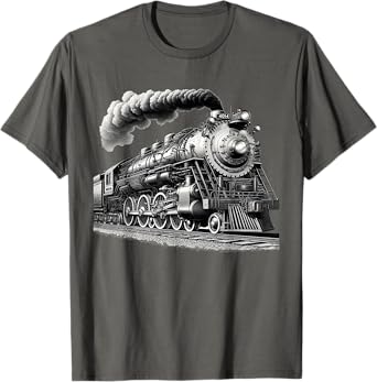 Steam Locomotive Train Vintage 1940s Style Engine Railroad T-Shirt