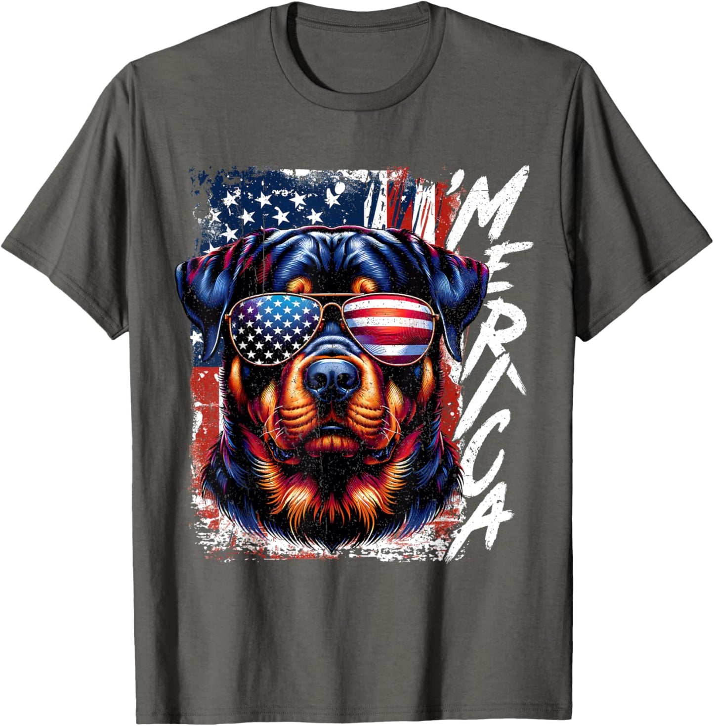 'Merica Rottweiler Dogs Sunglasses Patriotic 4th Of July Tee T-Shirt