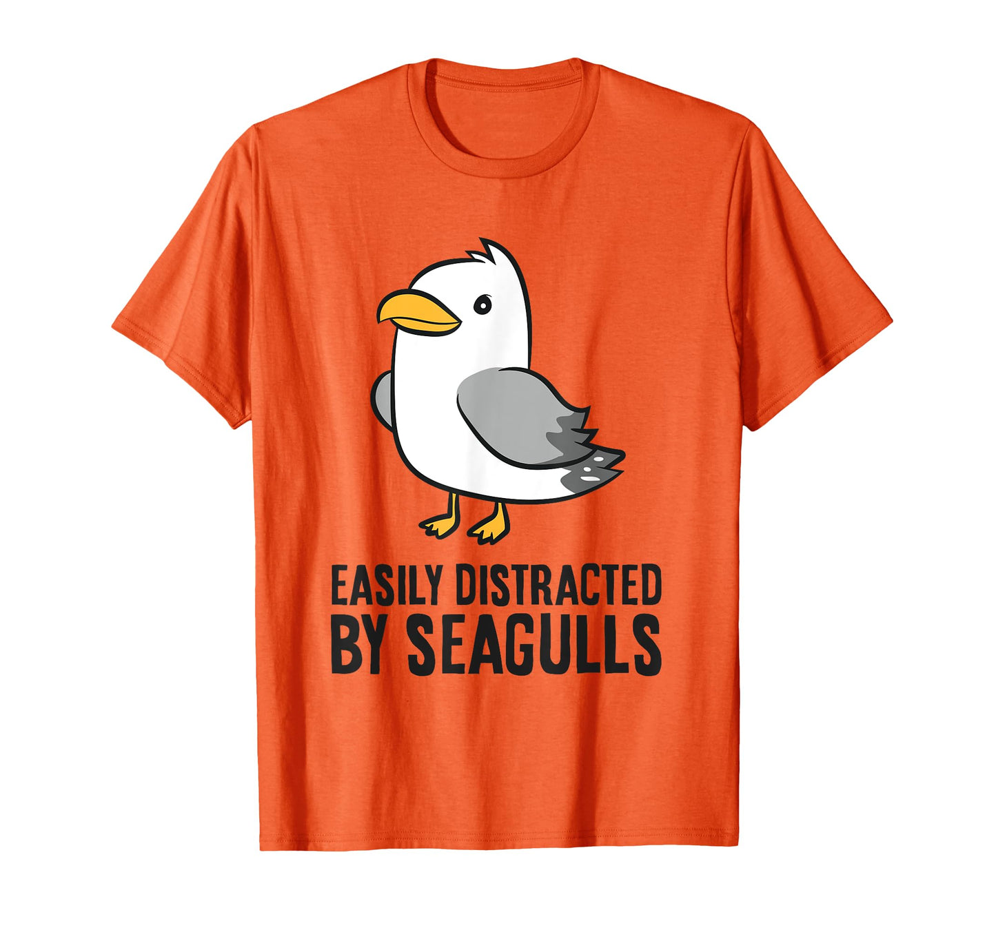 Easily Distracted By Seagulls Funny Seagull Lover T-Shirt