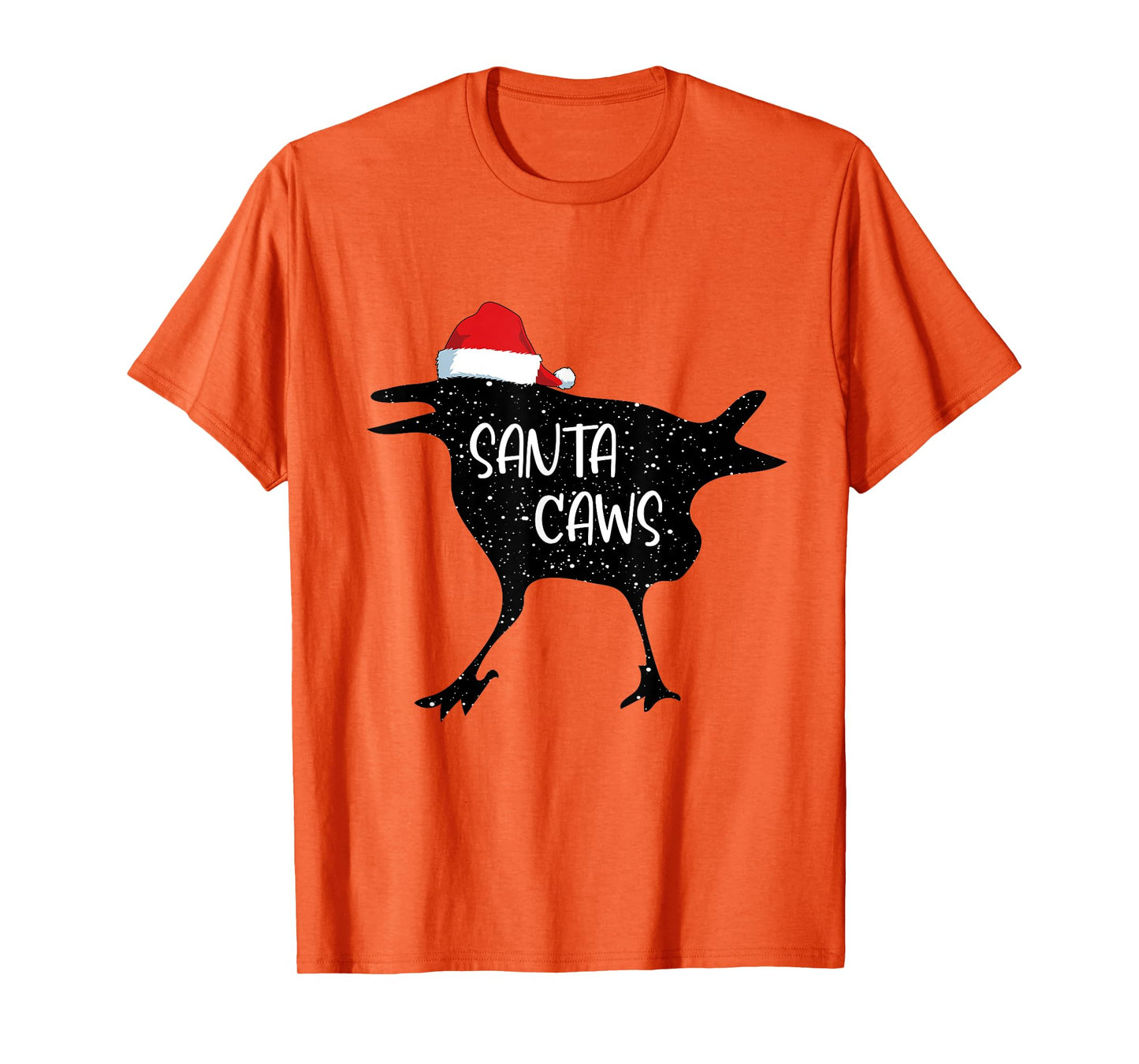 Crow Santa Christmas Santa Caws Funny Bird Pajamas Xmas T-Shirt