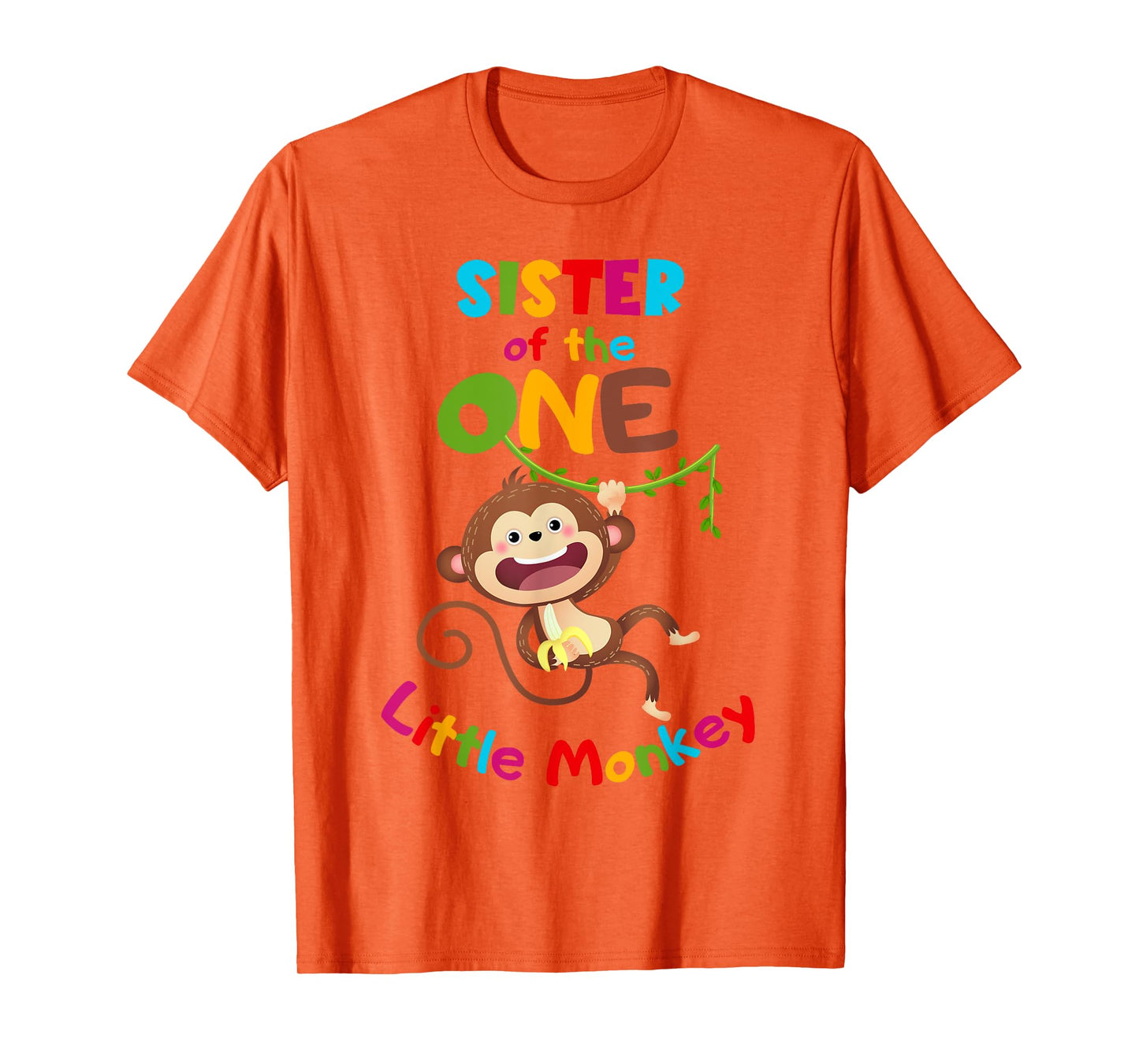 Sister ONE Little Monkey Jungle Theme 1st Birthday T-Shirt