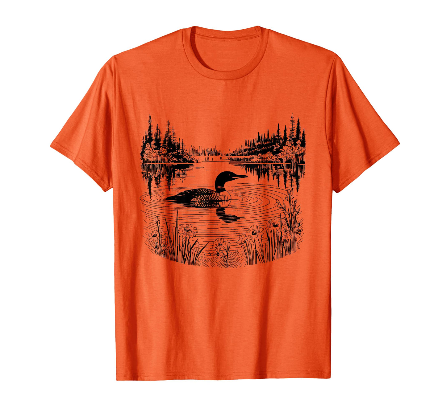 Loon in the Wilderness Birding Bird Watching Bird Lover T-Shirt