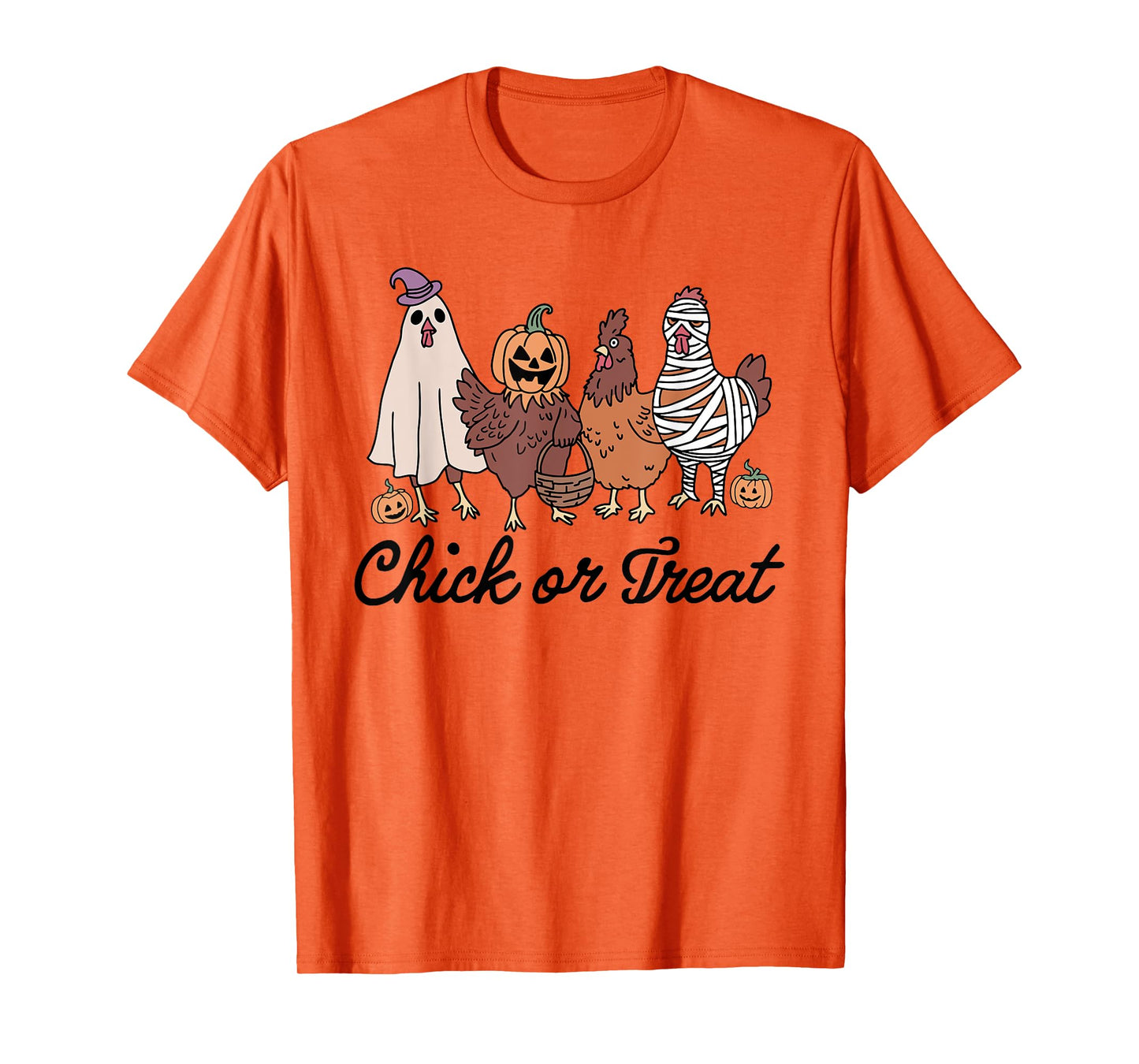 Chick Or Treat Halloween Witch Spooky Chicken T-Shirt