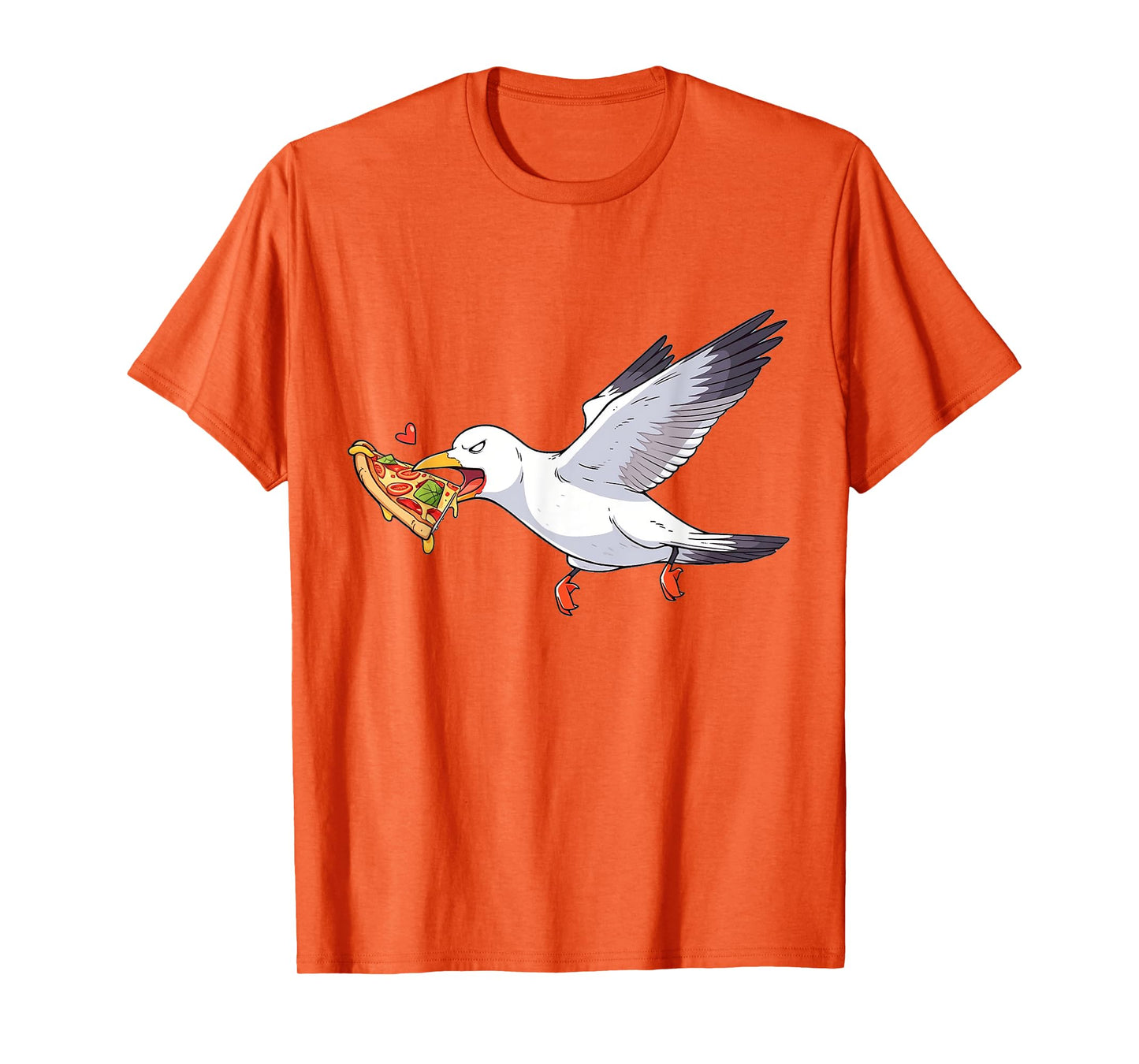 Cranky Seagull Funny Shirt Beach Birds Stealing Pizza Summer T-Shirt