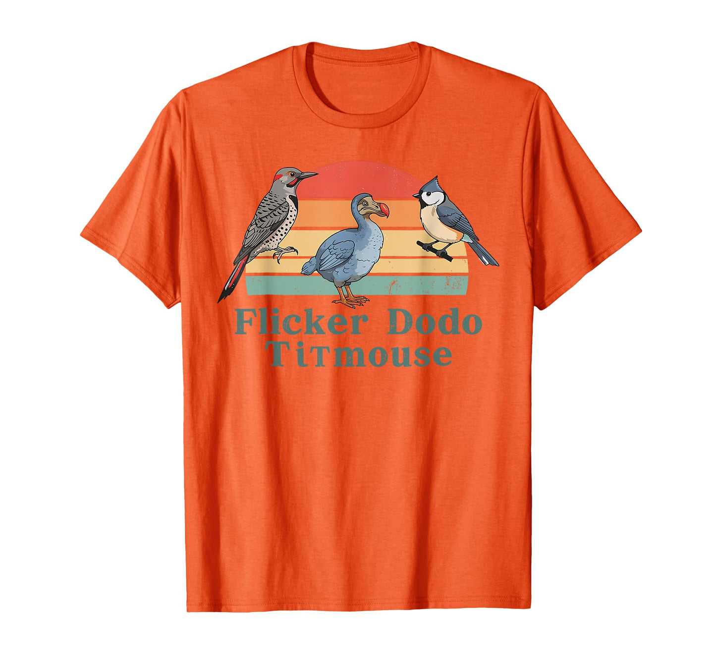 Flicker Dodo Titmouse Funny Retro Bird Lovers Design T-Shirt