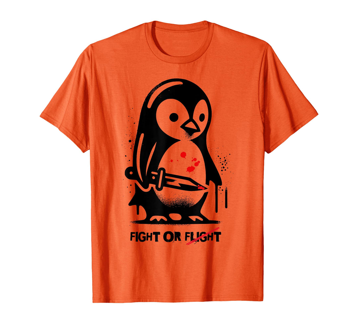 Funny Penguin Flight or Fight Meme Silly Humor T-Shirt