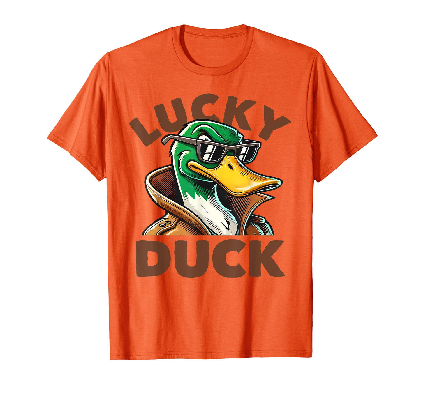 Lucky Duck Mallard Duck With Sunshades Men Boys Funny T-Shirt