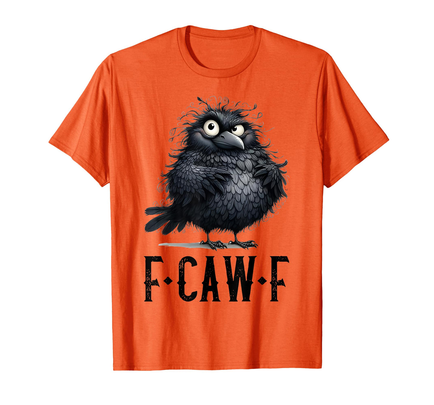 Retro F-Caw-F Black Bird Crow Funny Crow Bird Cawing Grunge T-Shirt