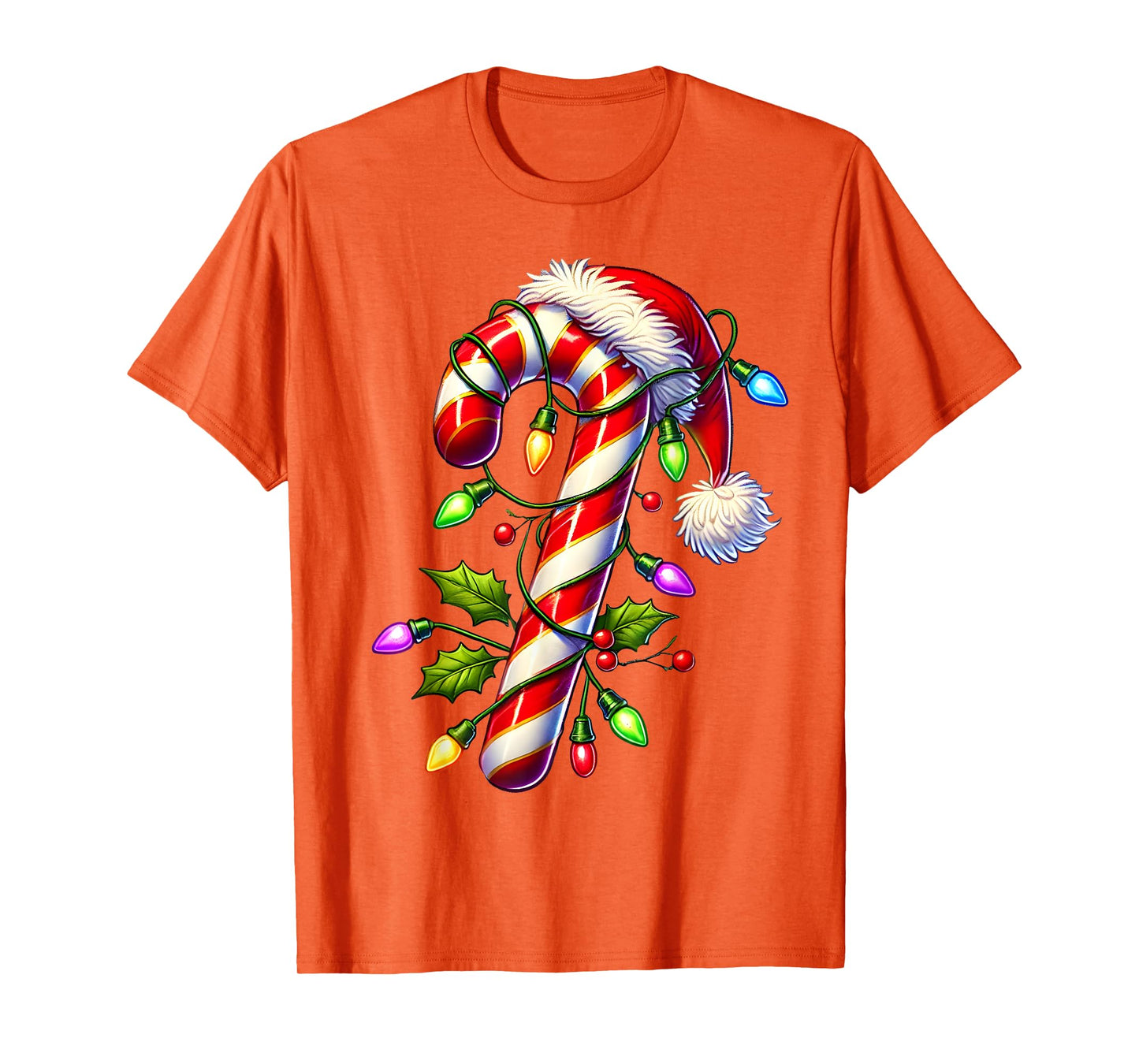 Candy Cane Crew Christmas Light Family Xmas Santa Boys Girls T-Shirt