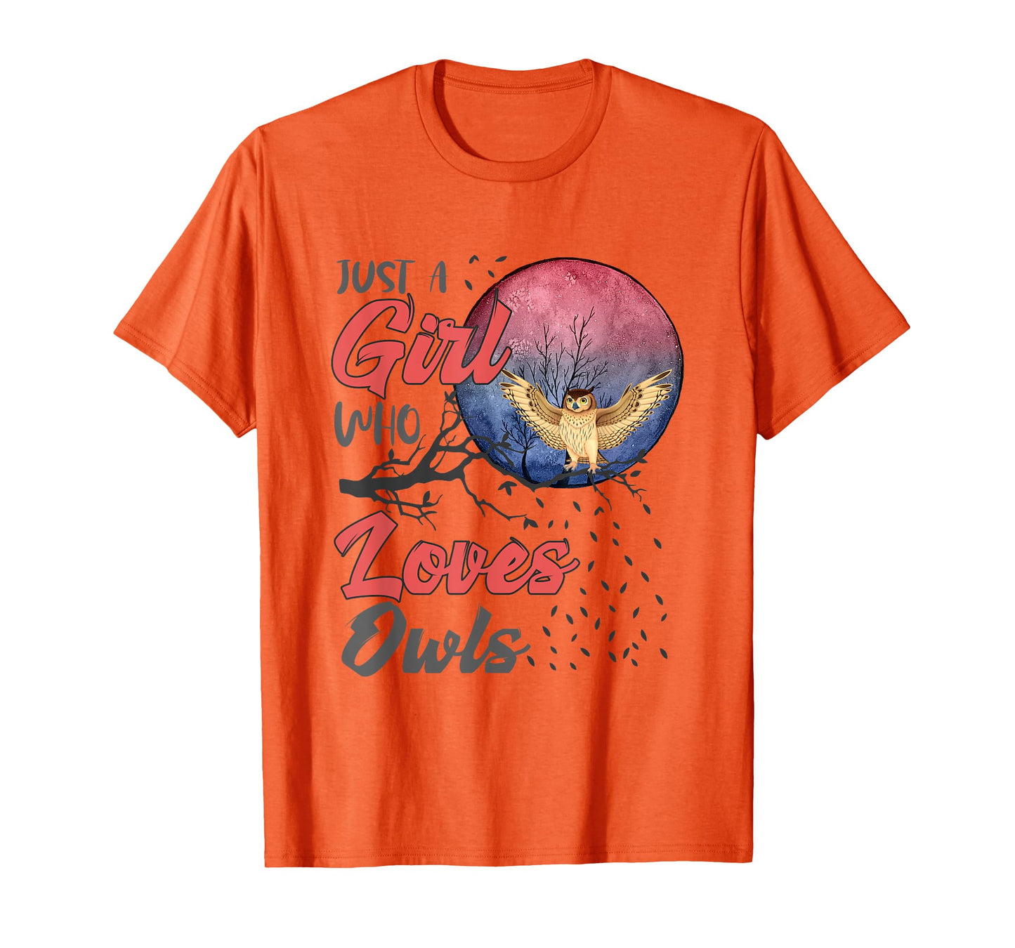 Cute Just a Girl Who Loves Owls Girls Women Bird Watchers T-Shirt