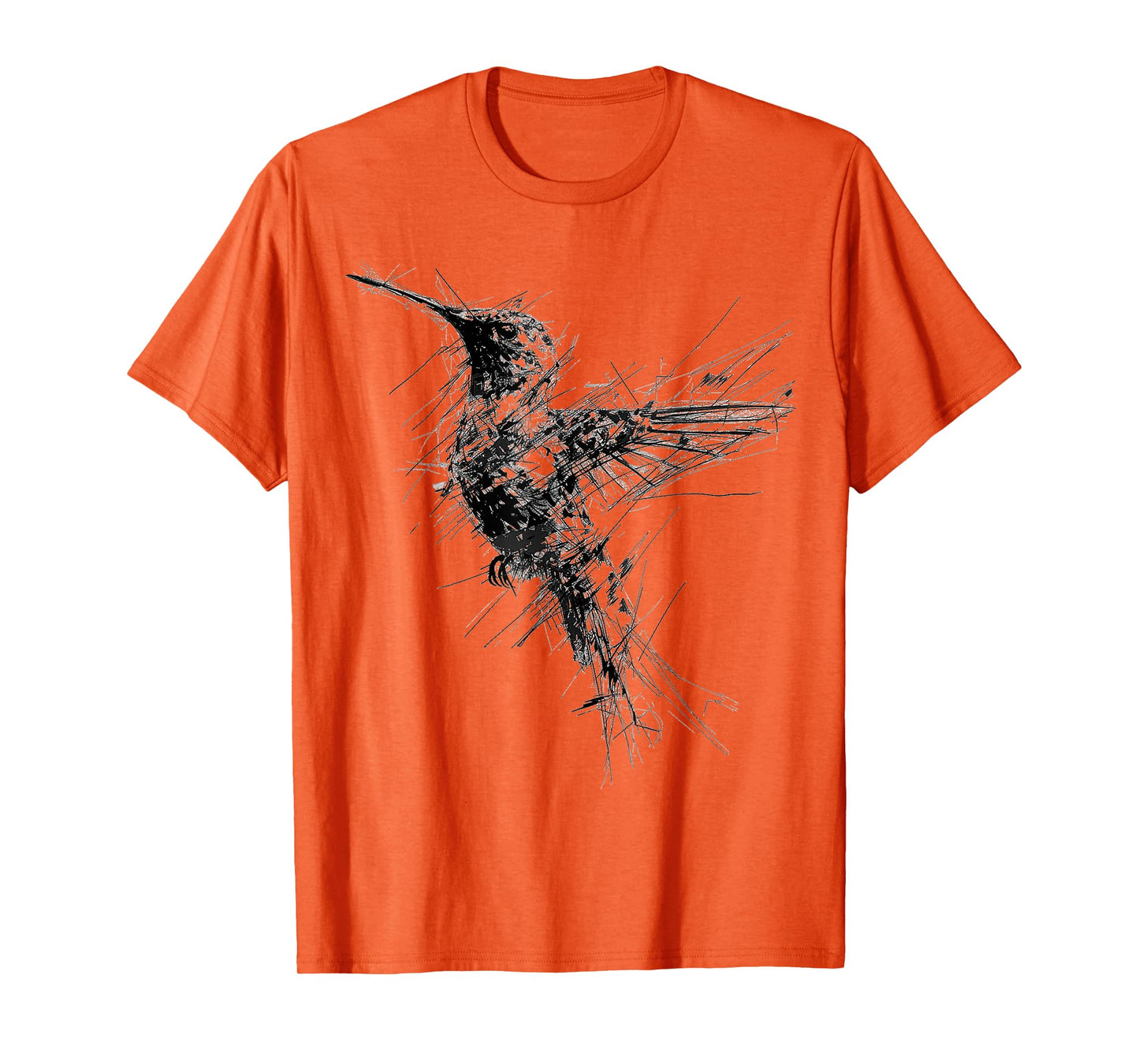Hummingbird Art Drawing Animal Abstract Graphic Hummingbird T-Shirt