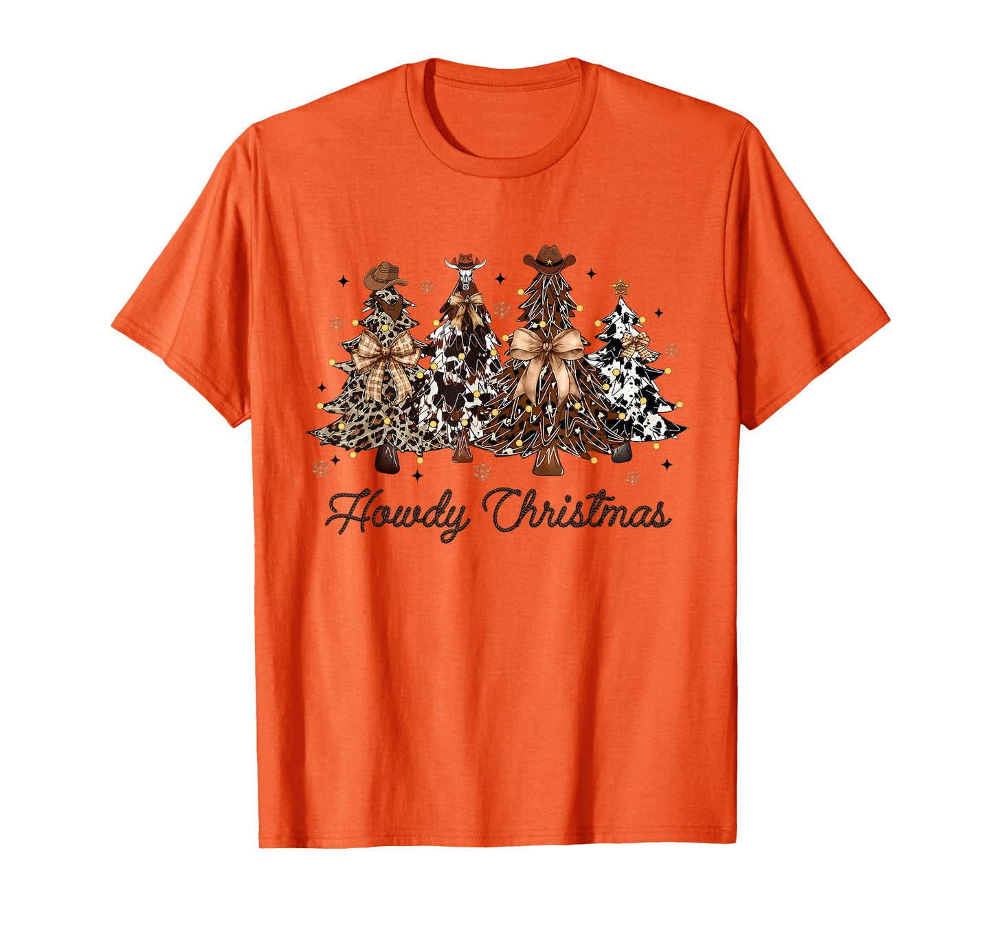 Howdy Christmas Tree Coquette Bow Western Xmas Pjs Cowgirl T-Shirt