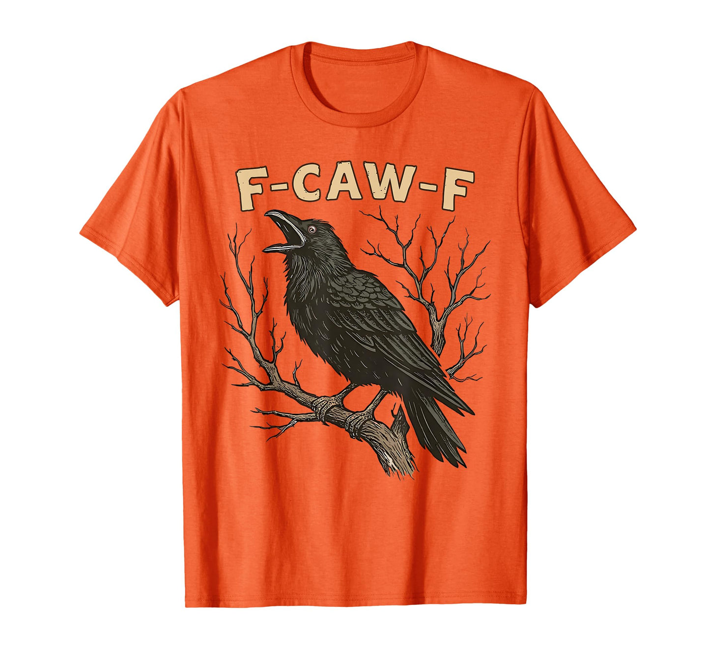 F-Caw-F Black Crow Pun Funny Bird Cawing Grunge T-Shirt