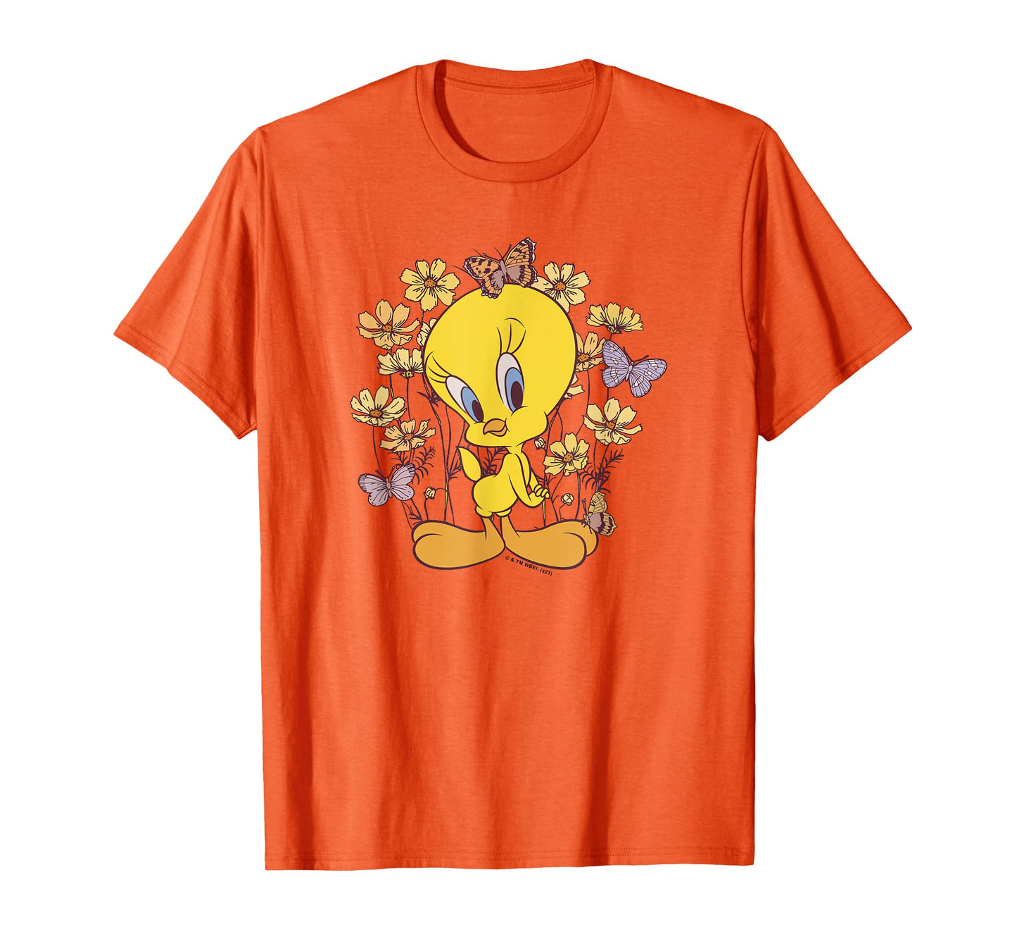 Looney Tunes Tweety And Butterflies Floral T-Shirt