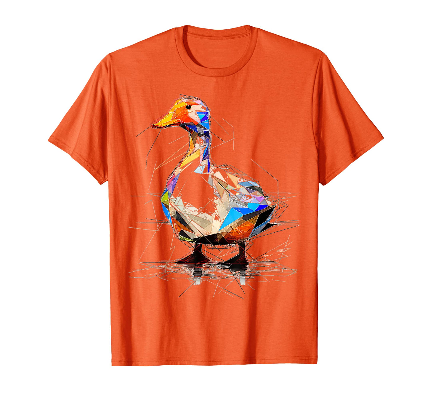 Duck Polygon Drawing Animal Abstract Art Graphic Bird T-Shirt