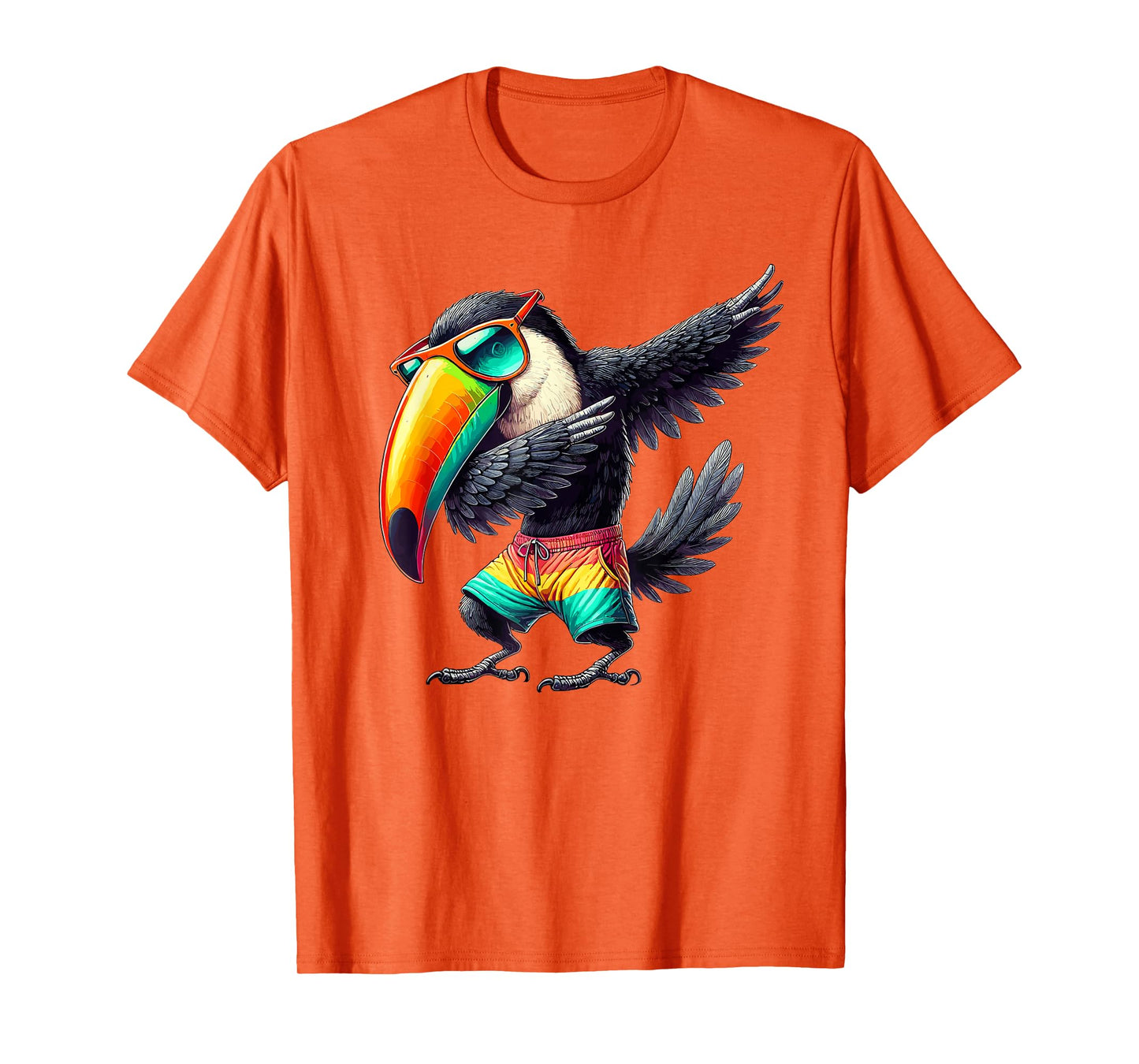 Toucan Dabbing, Swimming Pool, Beach Vacation, Tropical Bird T-Shirt for Men Women Kids