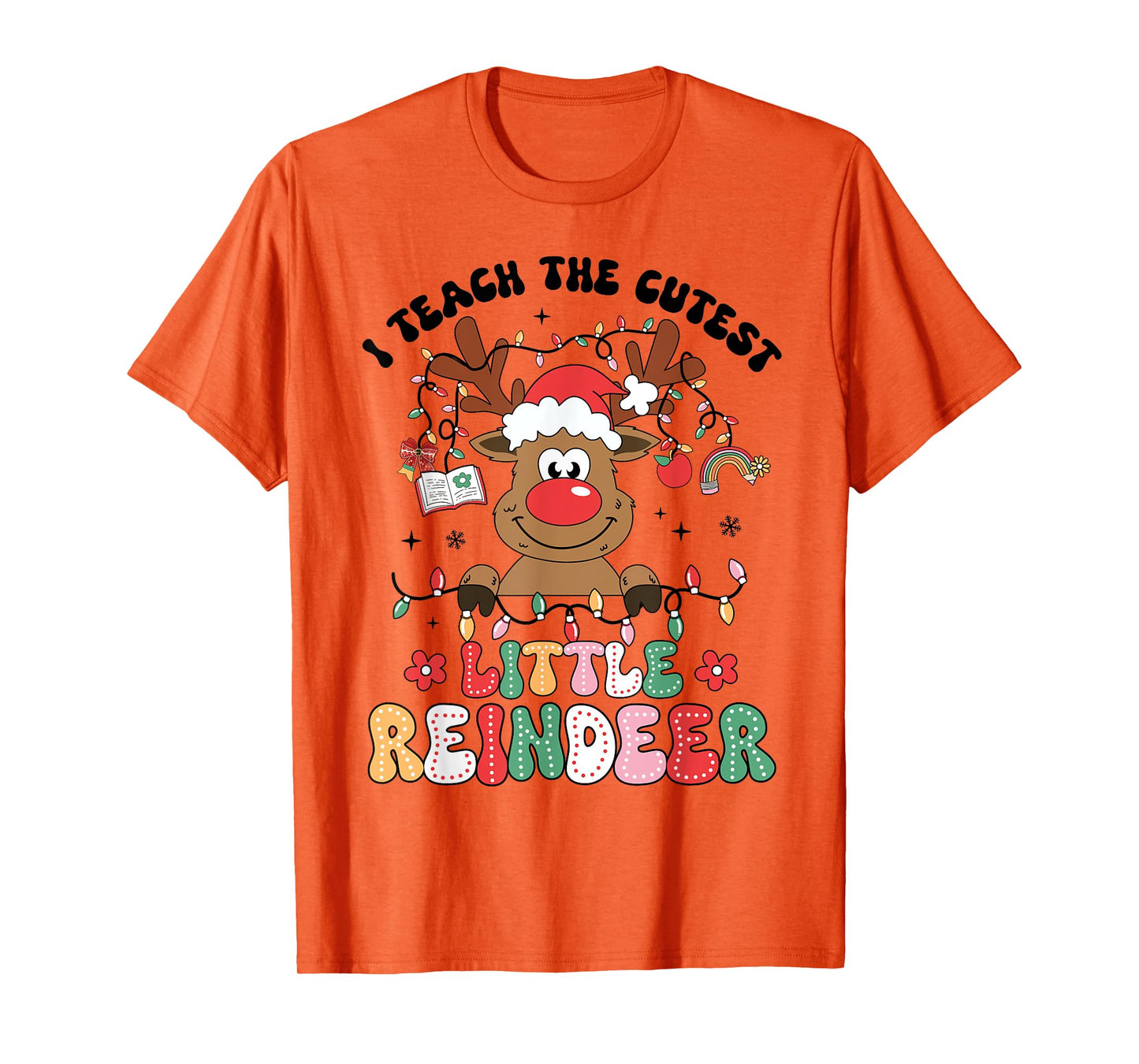 Christmas Teacher I Teach The Cutest Little Reindeer Boy Kid T-Shirt