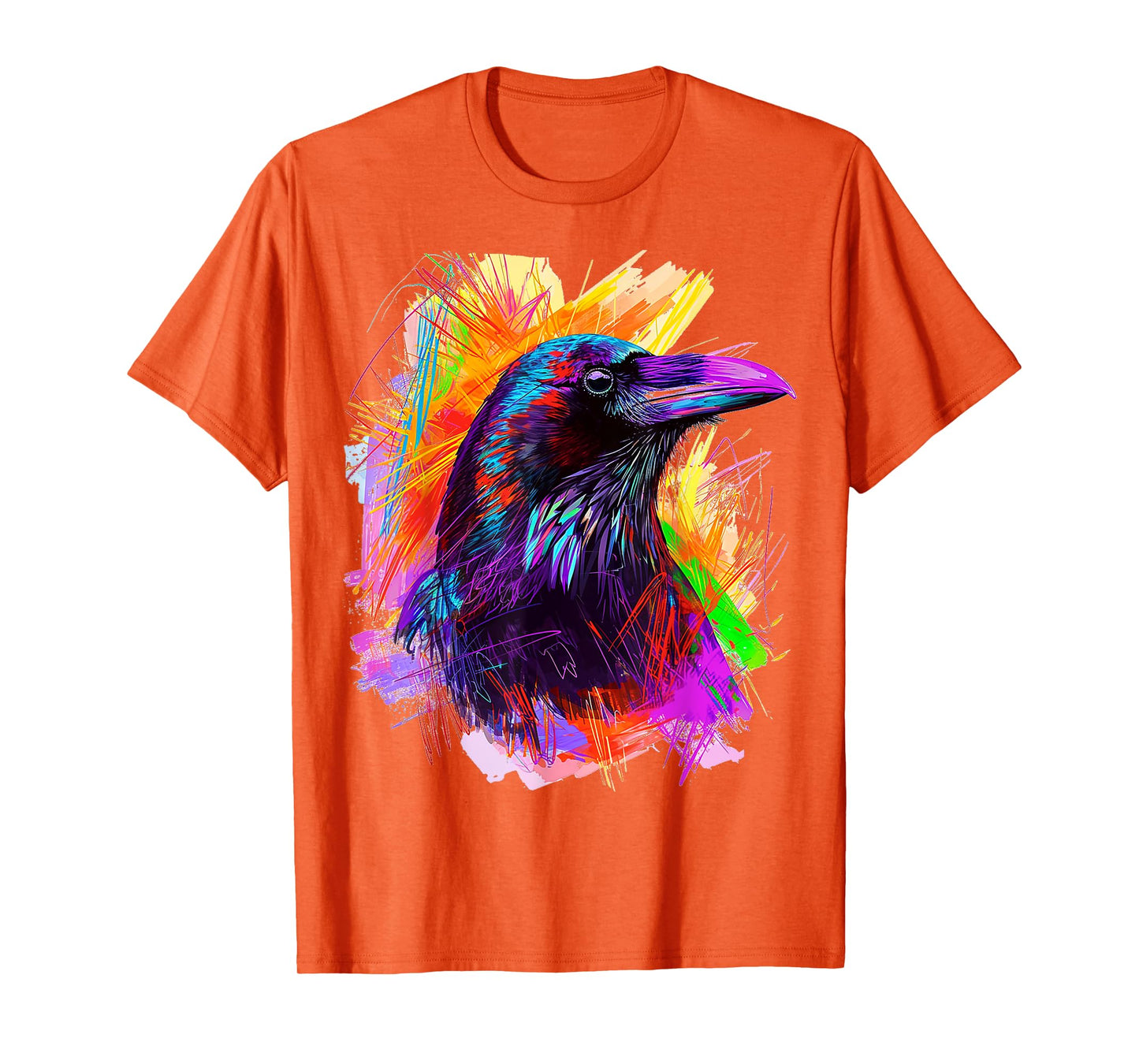 Raven Painting Abstract Animal Art Colorful Graphic Raven T-Shirt
