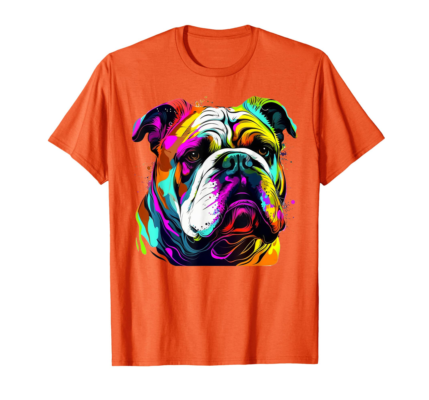 Cute English Bulldog Colorful Tee For English Bulldog Mom Men Women T-Shirt