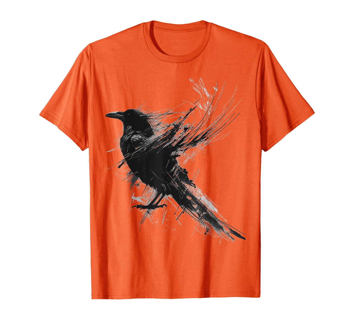 Raven Abstract Drawing Animal Art Painting Graphic Raven T-Shirt
