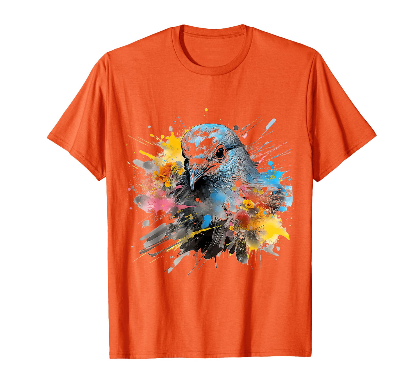 Dove Abstract Painting Art Drawing Flowers Graphic Bird T-Shirt