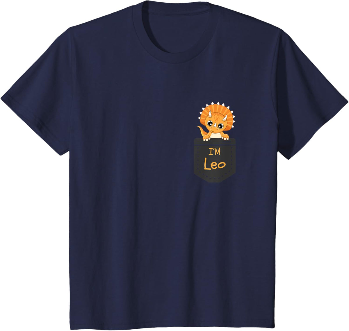 Kids I'm Leo Cute Triceratops Pocket Dino Friend T-Shirt
