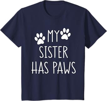 My Big Sister Has Paws for Toddler with Dog Family T-Shirt