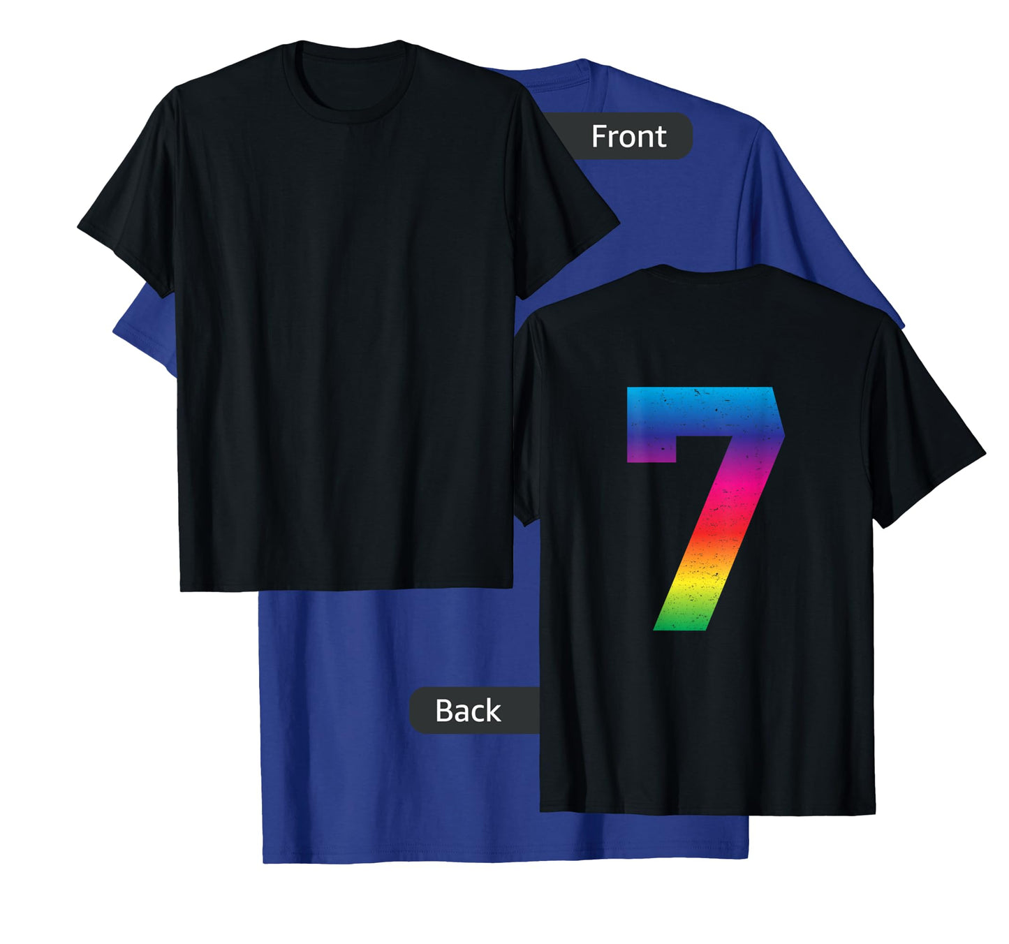 #7 Jersey Uniform Lucky Number Rainbow T-Shirt