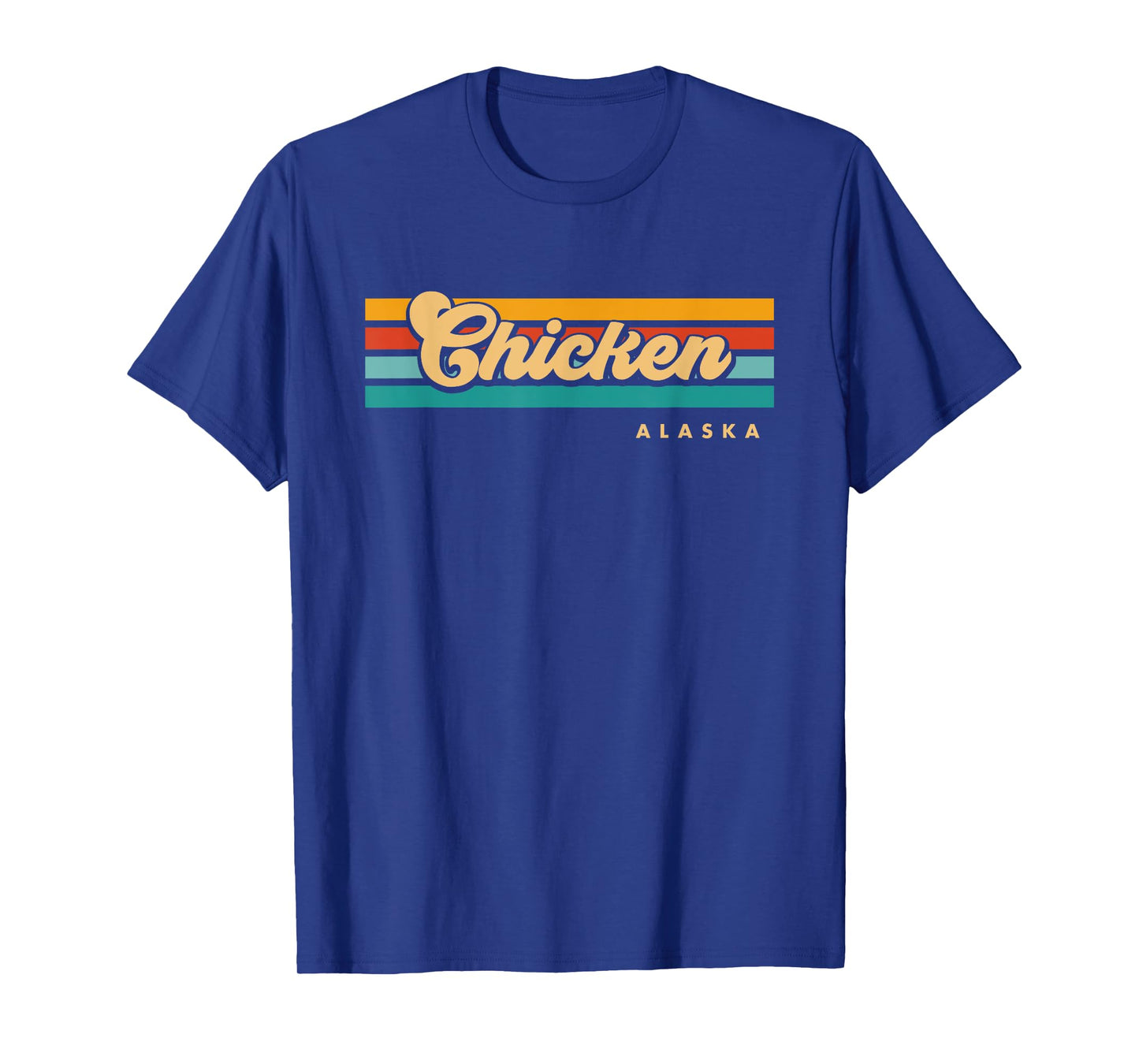Vintage Sunset Stripes Chicken, Alaska T-Shirt